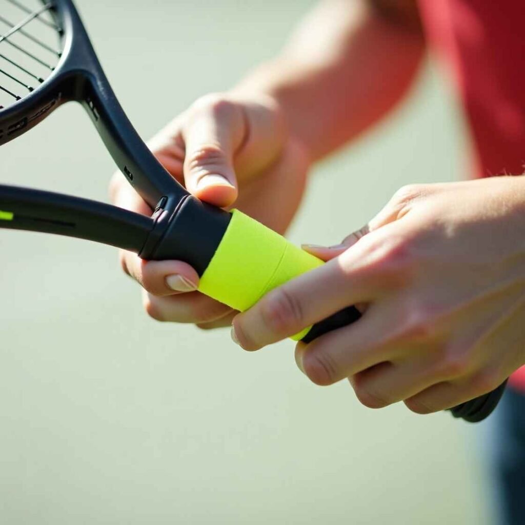 How to apply an overgrip on a padel racket for better comfort and grip control.