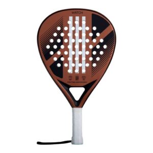 Adidas Match 3.2 Bronze Padel Racket featuring round head, medium balance, and rubber construction designed for beginner control