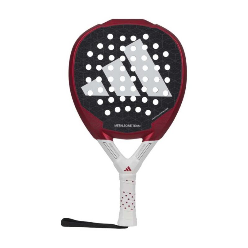 Adidas Metalbone Team 3.3 Padel Racket in red with fiberglass frame and octagonal core designed for power and shot stability