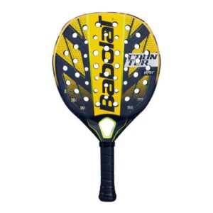 Babolat Counter Viper 2024 Padel Racket close-up highlighting graphite frame, 3D textured surface, and VIBRABSORB core technology for beginners