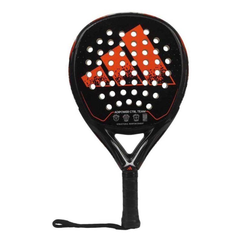 Adidas Adipower CTRL Team 3.1 Padel Paddle close-up showing diamond shape and aluminized carbon fiber construction for power and control