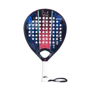 babolat-contact-padel-racket Beginner-friendly Babolat Contact Easy-to-Play Padel Racket with carbon and fiberglass frame on a padel court.