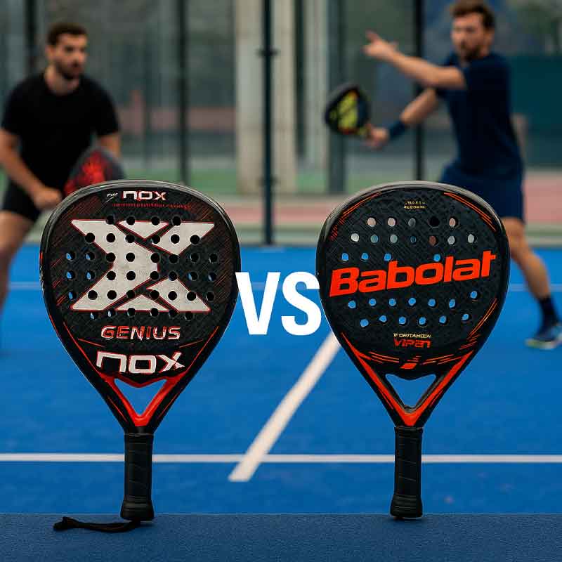 Nox vs Babolat: Which Padel Racket Brand is Better in 2025? 1 Nox vs Babolat Padel Rackets comparison with professional men players