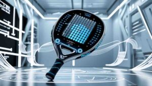 future of padel rackets with smart technology, advanced materials, and digital innovations representing 2025 trends in padel gear.