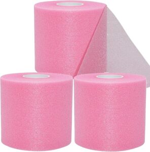 DIY Padel Accessories: Custom Grips & Protectors Guide 2025 3 3 rolls of pink pre wrap athletic tape for sports underwrap and headbands