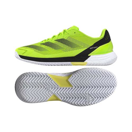Adidas Defiant Speed 2 side view and Adiwear outsole with herringbone grip pattern for padel courts