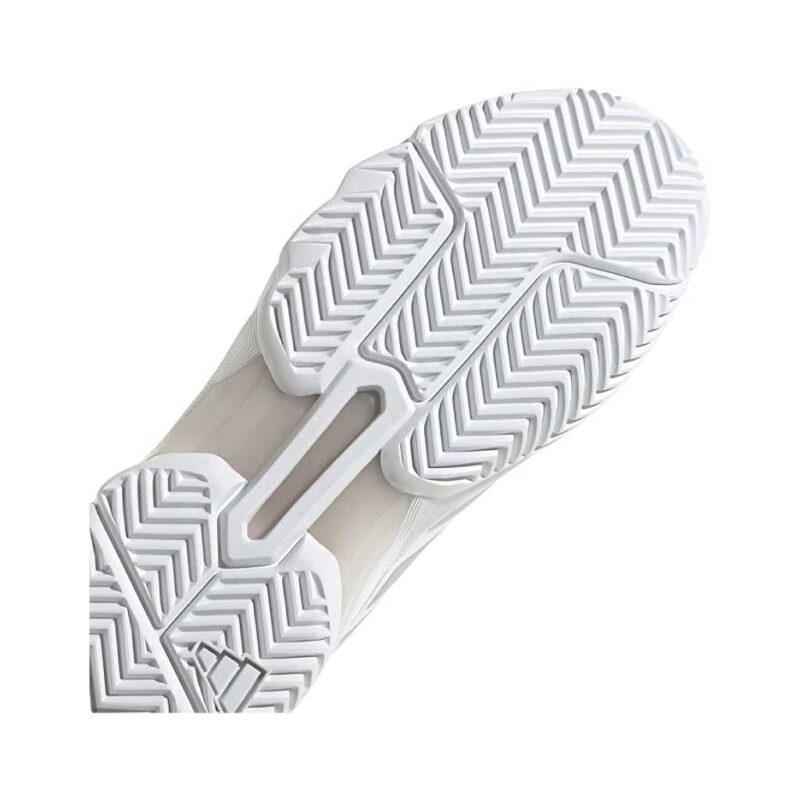Adidas CourtJam Control 3 womens padel shoes Adiwear outsole showing modified herringbone tread pattern and Torsion system bridge for stability.